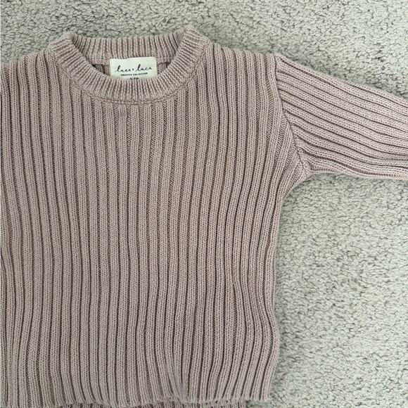 Kids Ribbed Knit Matching Set - Pink - Picture 2 of 2
